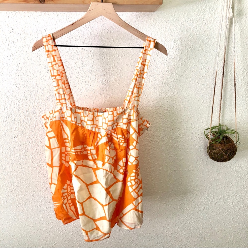J Crew orange mosaic top
